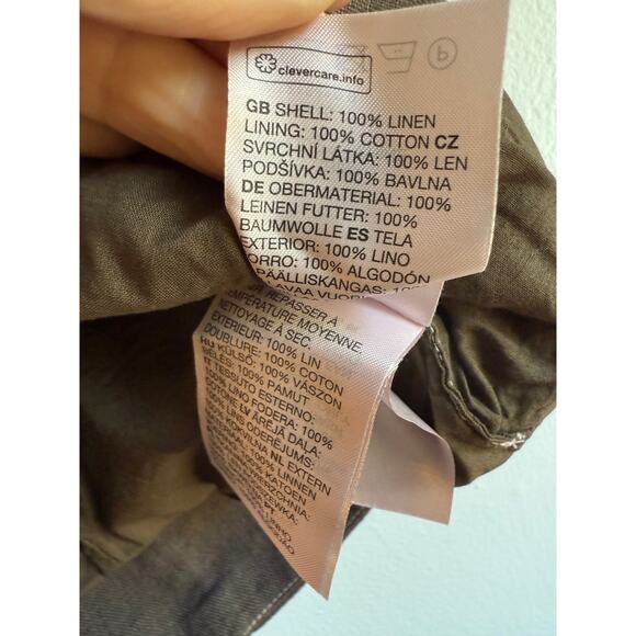 & Other Stories Tailored Linen Waistcoat Vest, Chocolate Brown, Size 12 - Picture 4 of 4